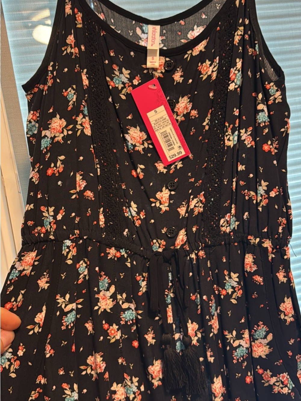 Black Floral Sleeveless one piece by Xhilarationu